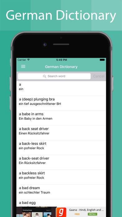 German Dictionary Offline Screenshot