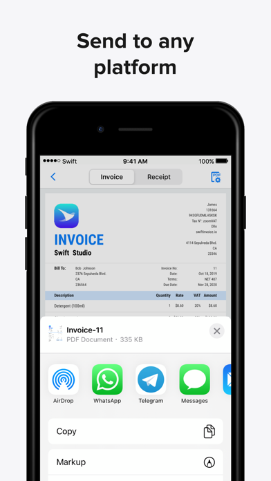 Swift Invoice, Invoice Maker, Screenshot