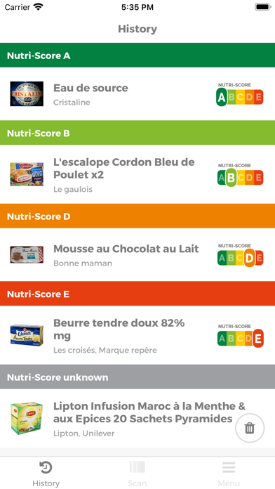 Nutri Score Scan Screenshot