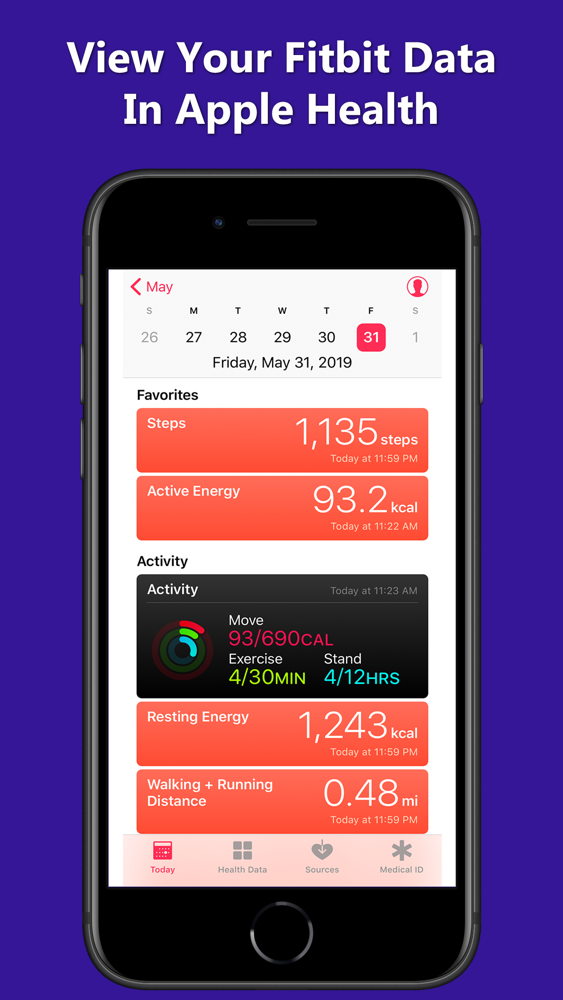 link fitbit to iphone health