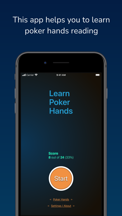 Poker Hands Quiz Screenshot