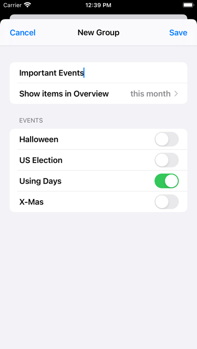 Days Tracker Screenshot