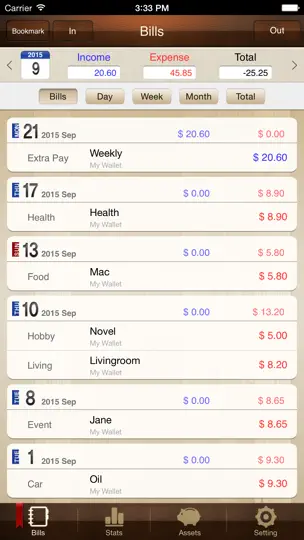 Captura de pantalla de Money Manager Classic Lite en iPhone 1