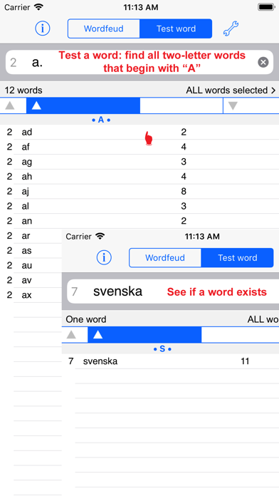 Svenska Words Finder Wordfeud Screenshot
