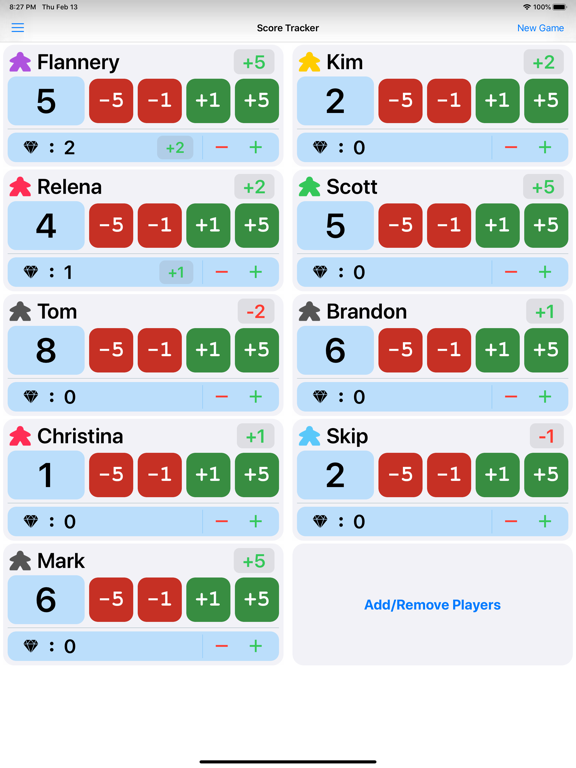 Game Score Tracker iPad screenshot 1 - Utilities app