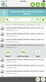 ECDC Threat Reports screenshot