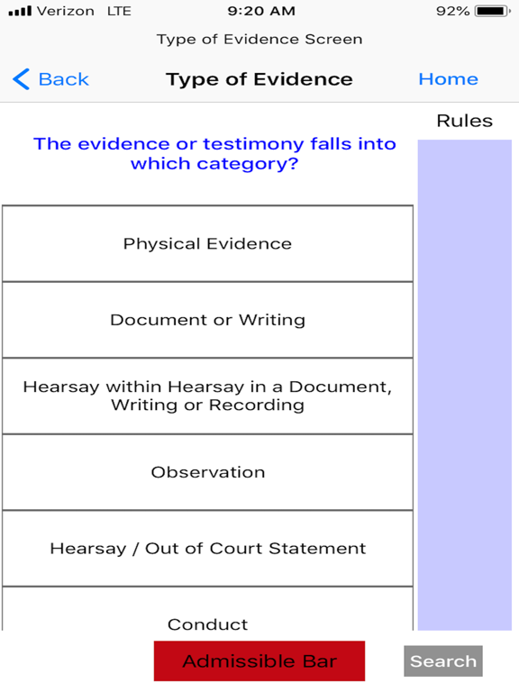 Federal Evidence Applied iPad screenshot 6 - Education app
