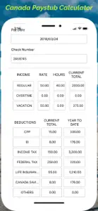 Canada Paystub Calculator screenshot #6 for iPhone