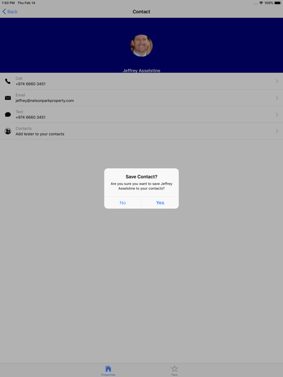 NelsonPark Property iPad screenshot