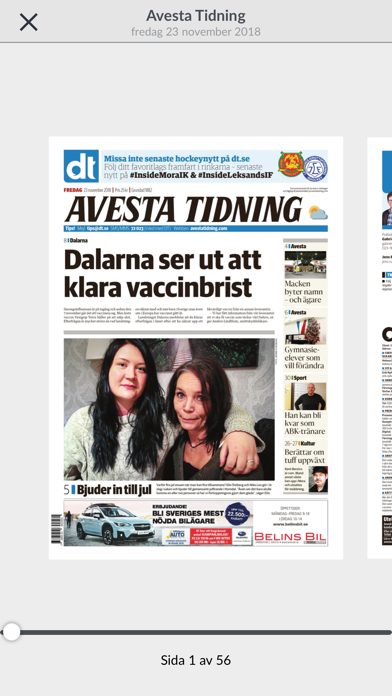 Avesta Tidning e-tidning Screenshot