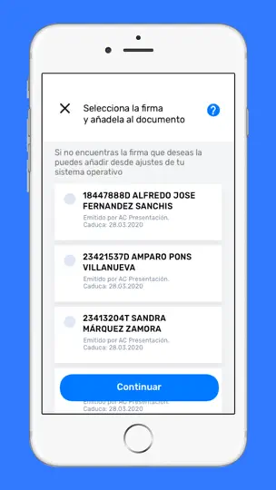 Captura de pantalla de USign - Firma Digital en iPhone 2