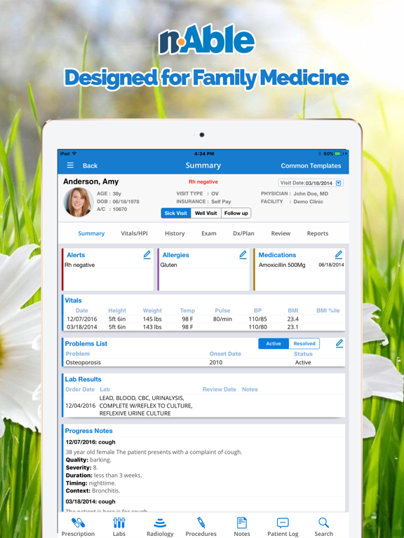 nAble Family Medicine EMR app screenshot