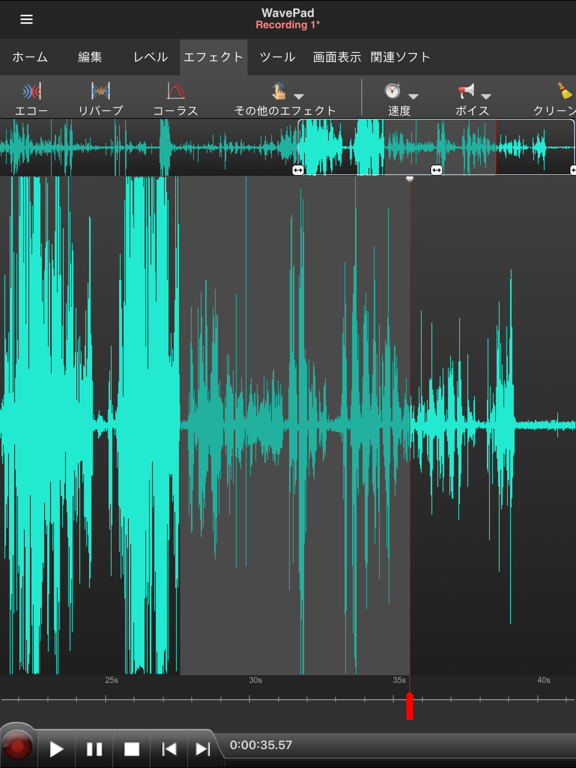 WavePad音声編集ソフト iPad screenshot 7 - Music app