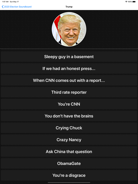 2020 Election Soundboard Screenshots