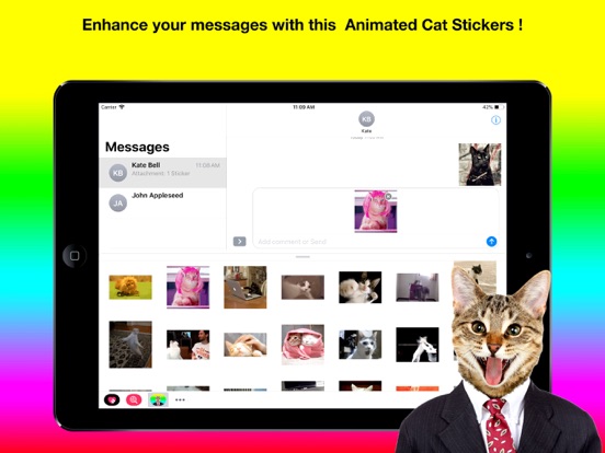 Screenshot #1 for Animated Cat Stickers .