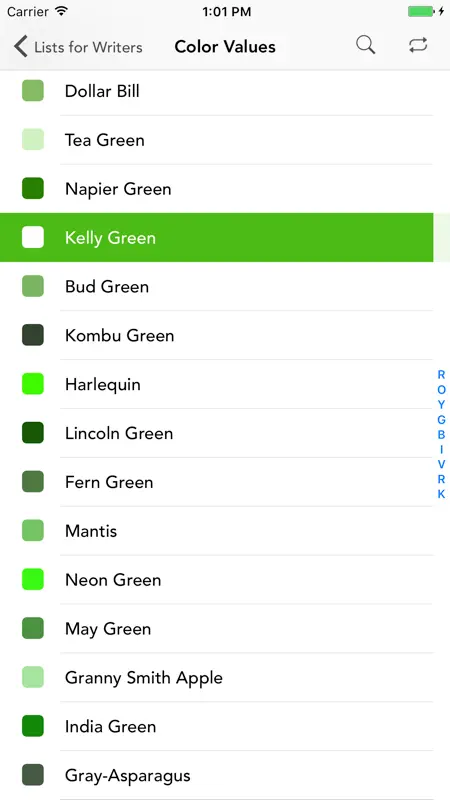 Lists for Writers screenshot 4 of 5