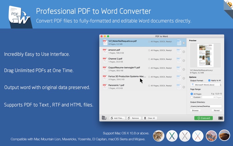 Screenshot #1 pour PDF to Word Pro by Flyingbee