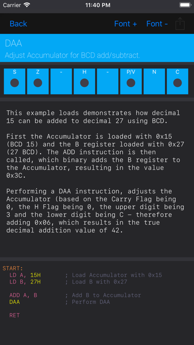 Z80 Reference iPhone screenshot 6 - Reference app