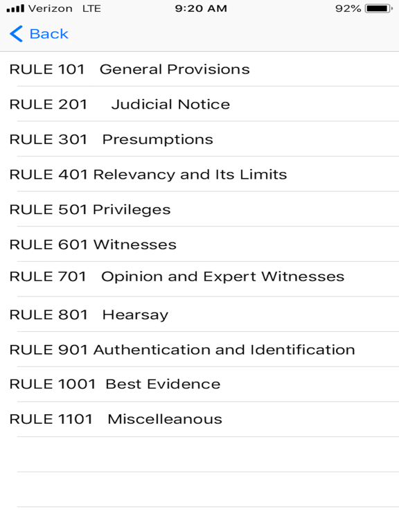 Federal Evidence Applied iPad screenshot 8 - Education app