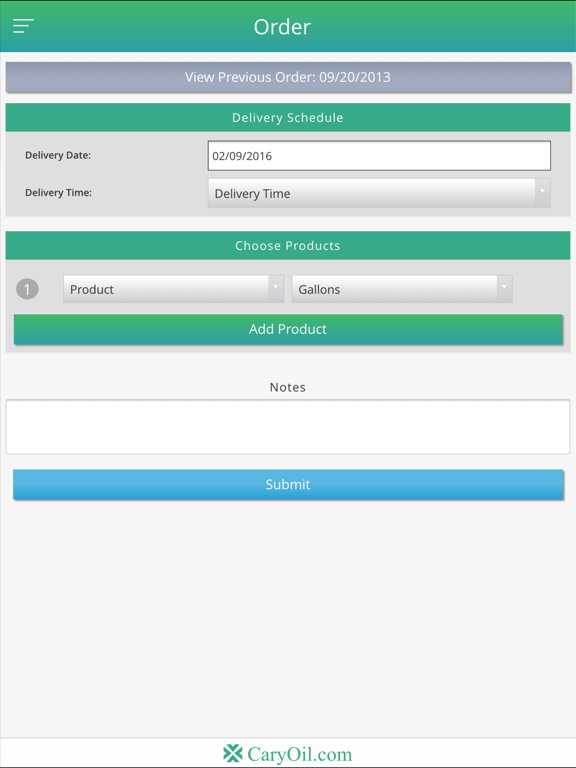 Cary Oil Mobile iPad screenshot 2 - Productivity app