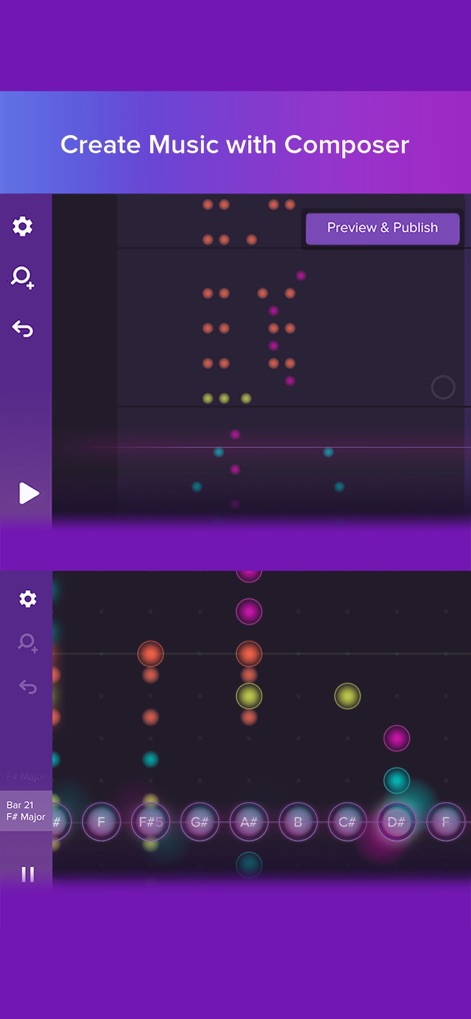 Magic Piano: game by Smule - Creative Composer Mode