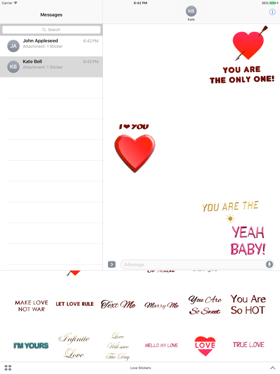 Screenshot #4 pour Love Stickers for iMessage