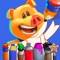 Interactive drawing lessons and coloring with virtual teacher Piggly