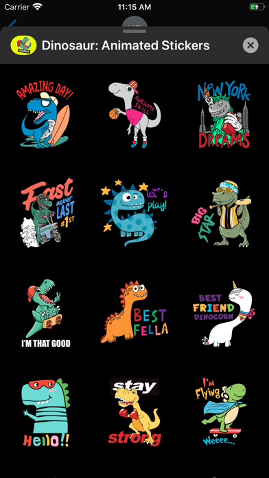 Screenshot #3 pour Dinosaur: Animated Stickers