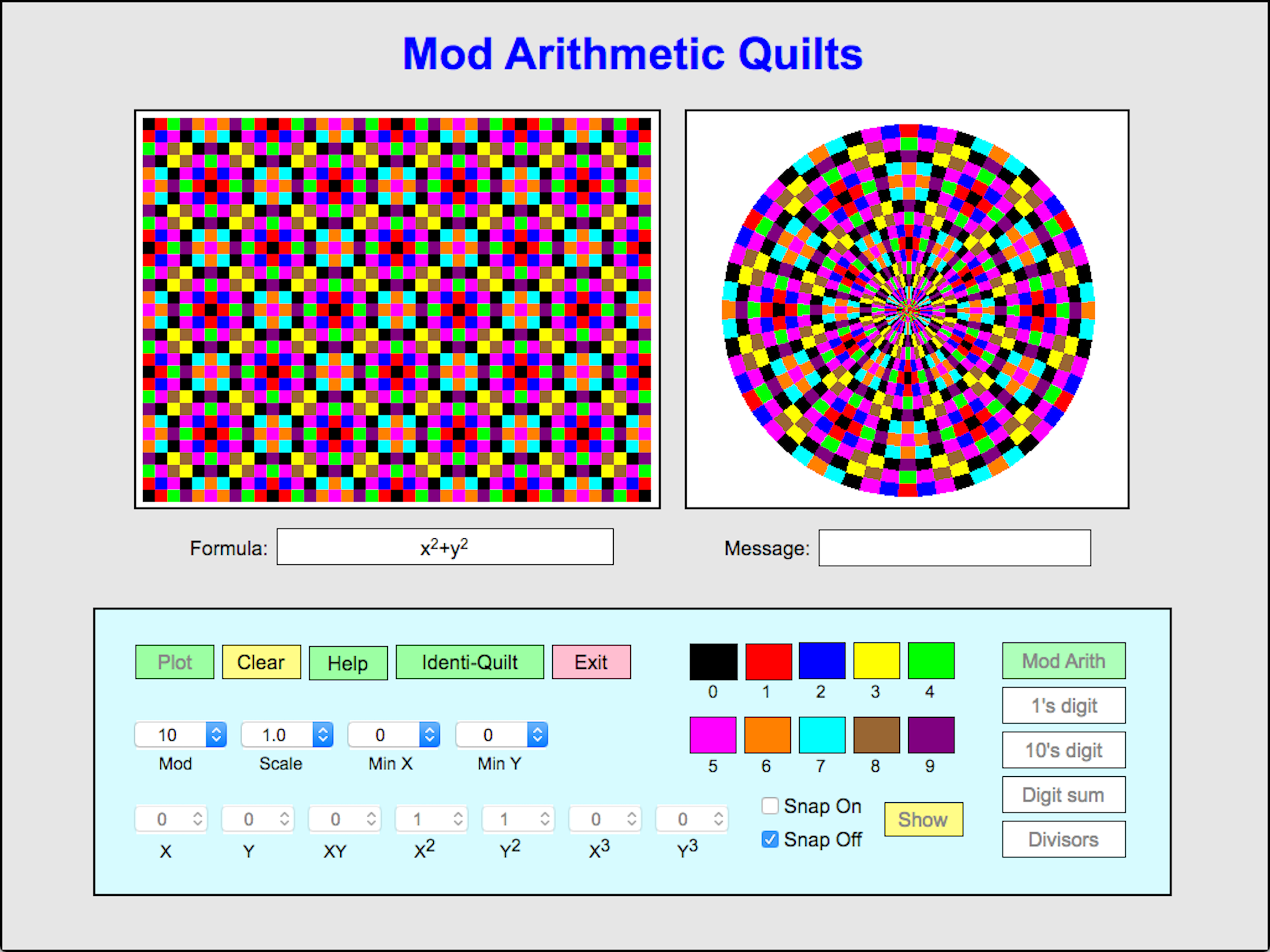 Arithmetic Quilts
