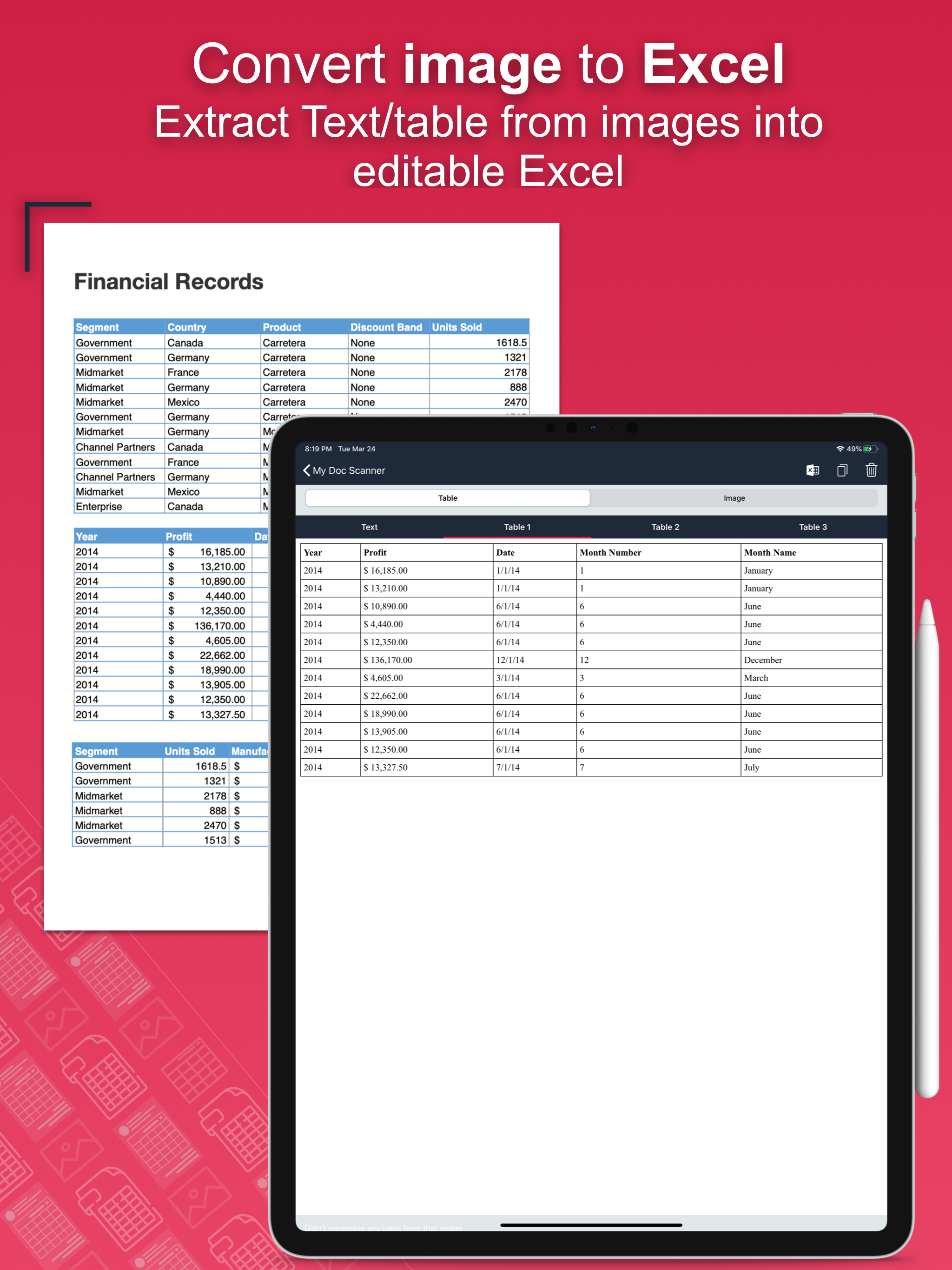 Doc : Image to Excel Converter