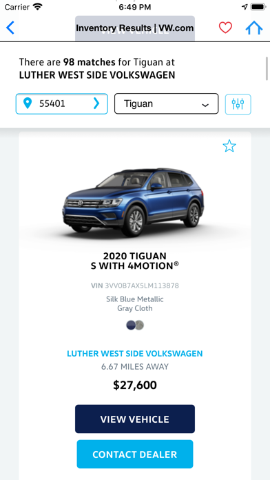 VW Tiguan Screenshot