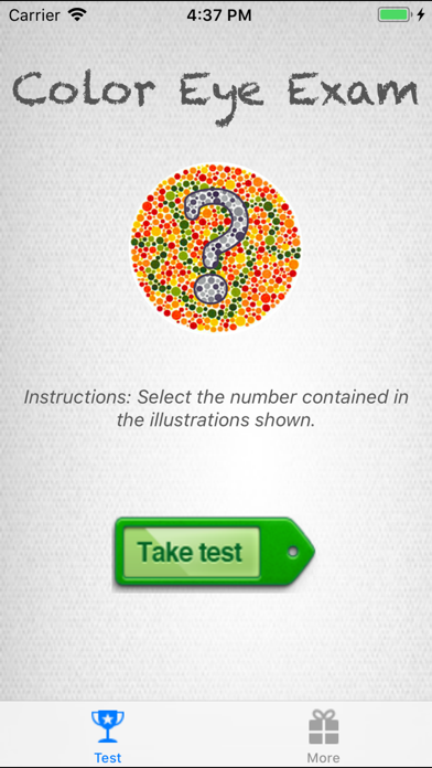 Colorblind Eye Exam Test Screenshot