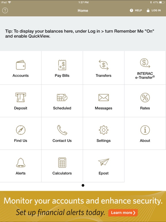 BlueShore Financial Mobile iPad screenshot 2 - Finance app