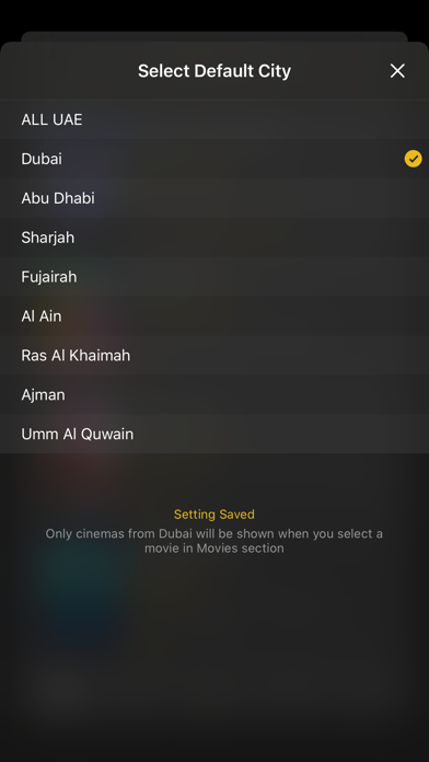 UAE Cinema Showtimes - Lite Screenshot