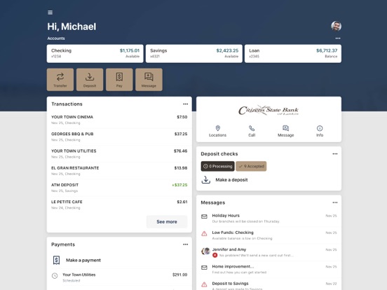 CSB Lankin iPad screenshot 1 - Finance app