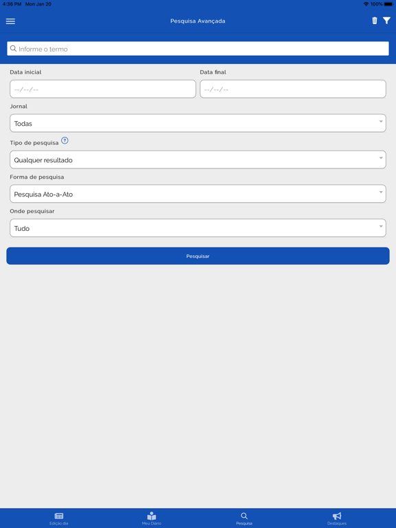 Diário Oficial da União (DOU) iPad screenshot