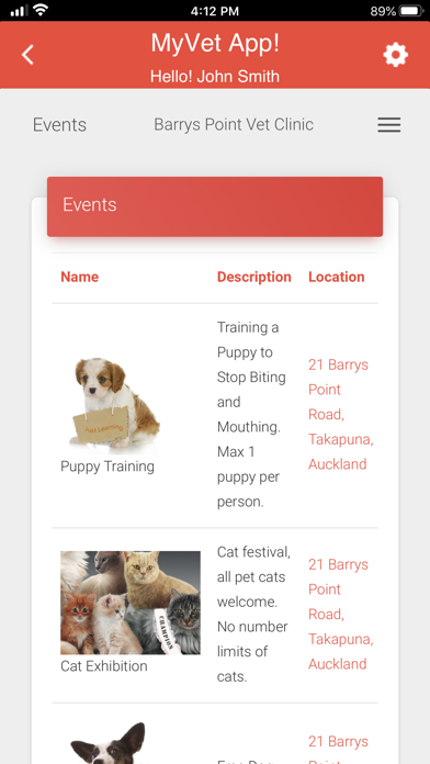 MyVet App! Screenshot