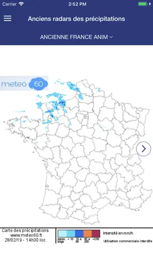 Capture d'écran de Meteo60 sur iPhone 6