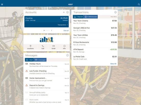 AB&T Go iPad screenshot 1 - Finance app