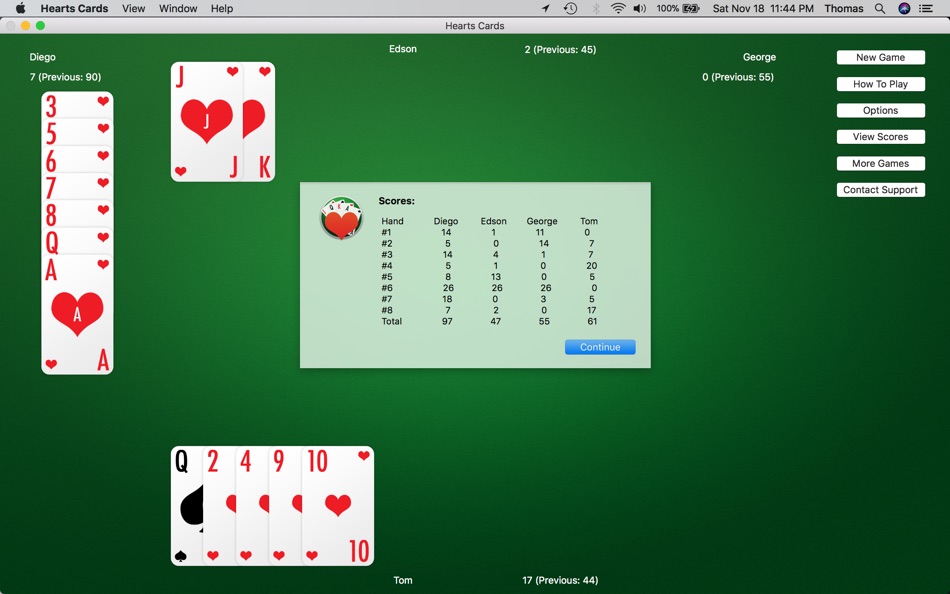#4. Hearts Cards (macOS) di: NeverBored Studios