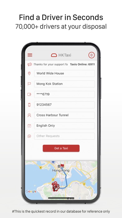 Screenshot #1 pour HKTaxi - Taxi Hailing App