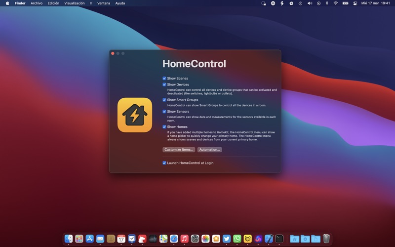 HomeControl Menu for HomeKit Screenshot