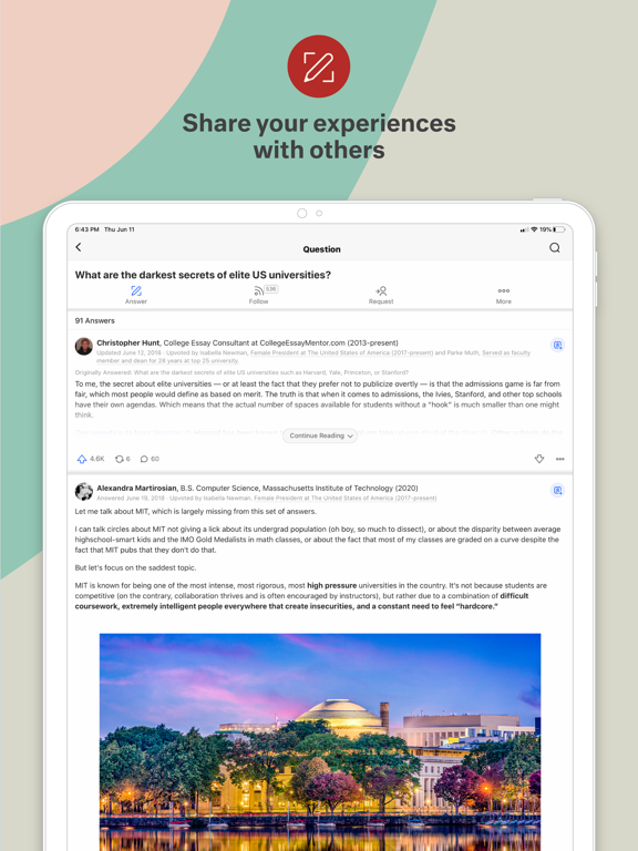 Quora iPad screenshot 4 - News app