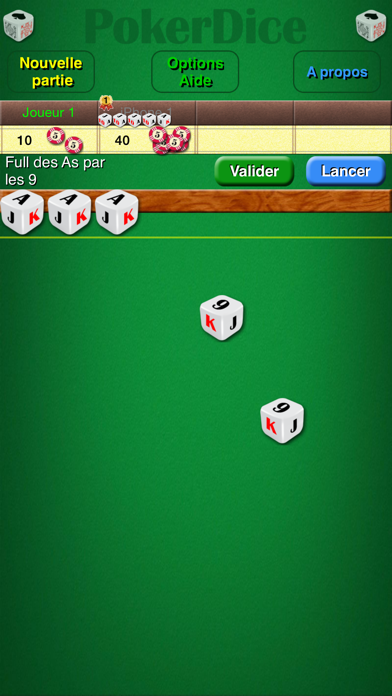 Screenshot #1 pour Jeu de dés : Poker Dice