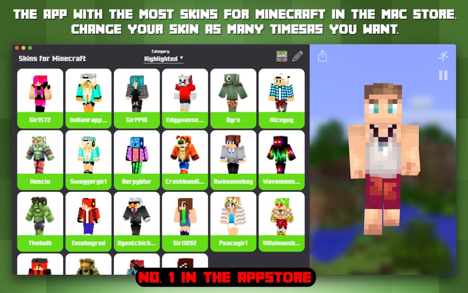 #1. Skins for Minecraft (macOS) 由: KISSAPP, S.L.