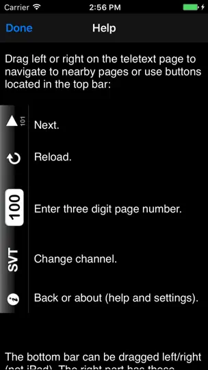 Captura de pantalla de TextTV en iPhone 4