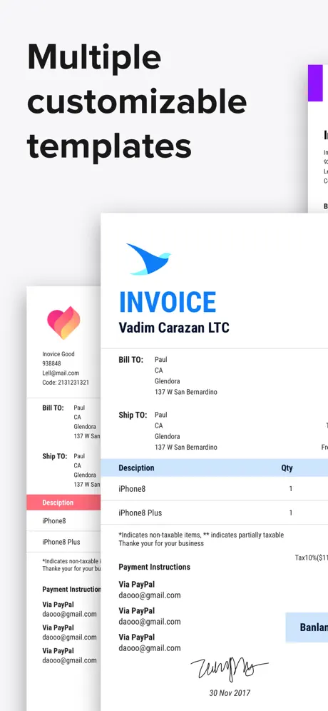 Invoice Maker, Swift Invoice