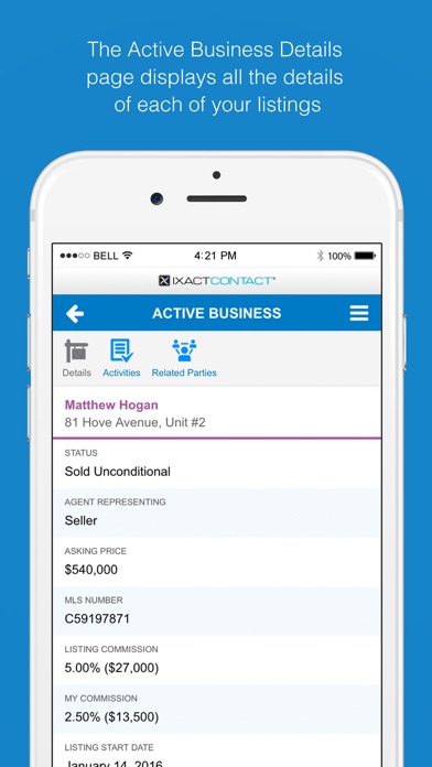 IXACT Contact Real Estate CRM Screenshot