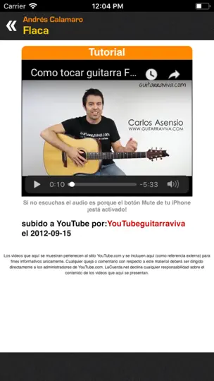 Captura de pantalla de Letras Y Acordes De Guitarra en iPhone 5