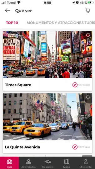 Captura de pantalla de Guía Nueva York Civitatis.com en iPhone 8